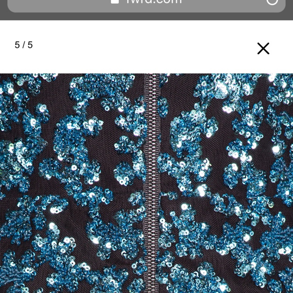 Self Portrait Blue Sequin Frill Dress in 8 - Picture 5 of 8